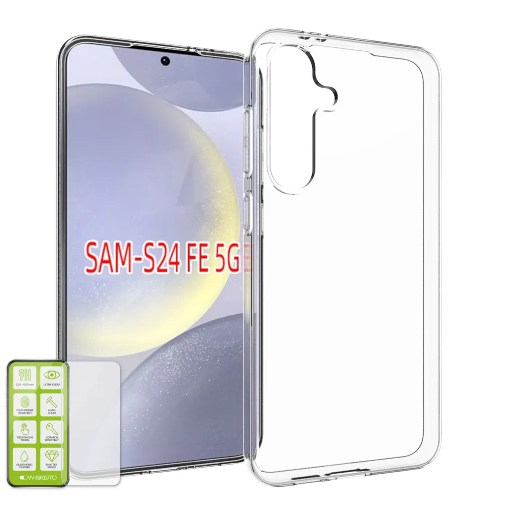 Kit Survival Samsung S24 FE: Cover Silicone + Vetro Antishock