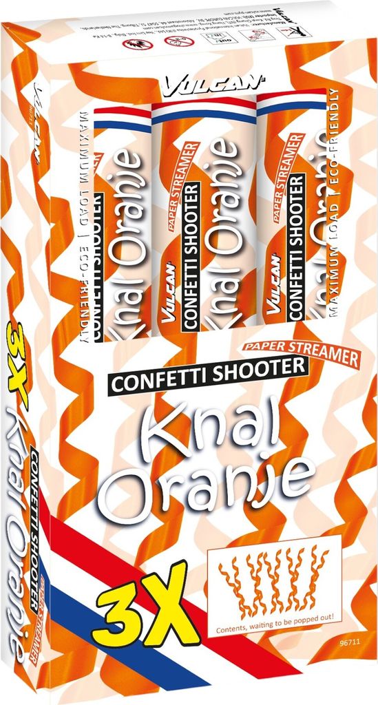 3-teiliger Konfetti-Shooter - leuchtendes Orange - Obrázek produktu 