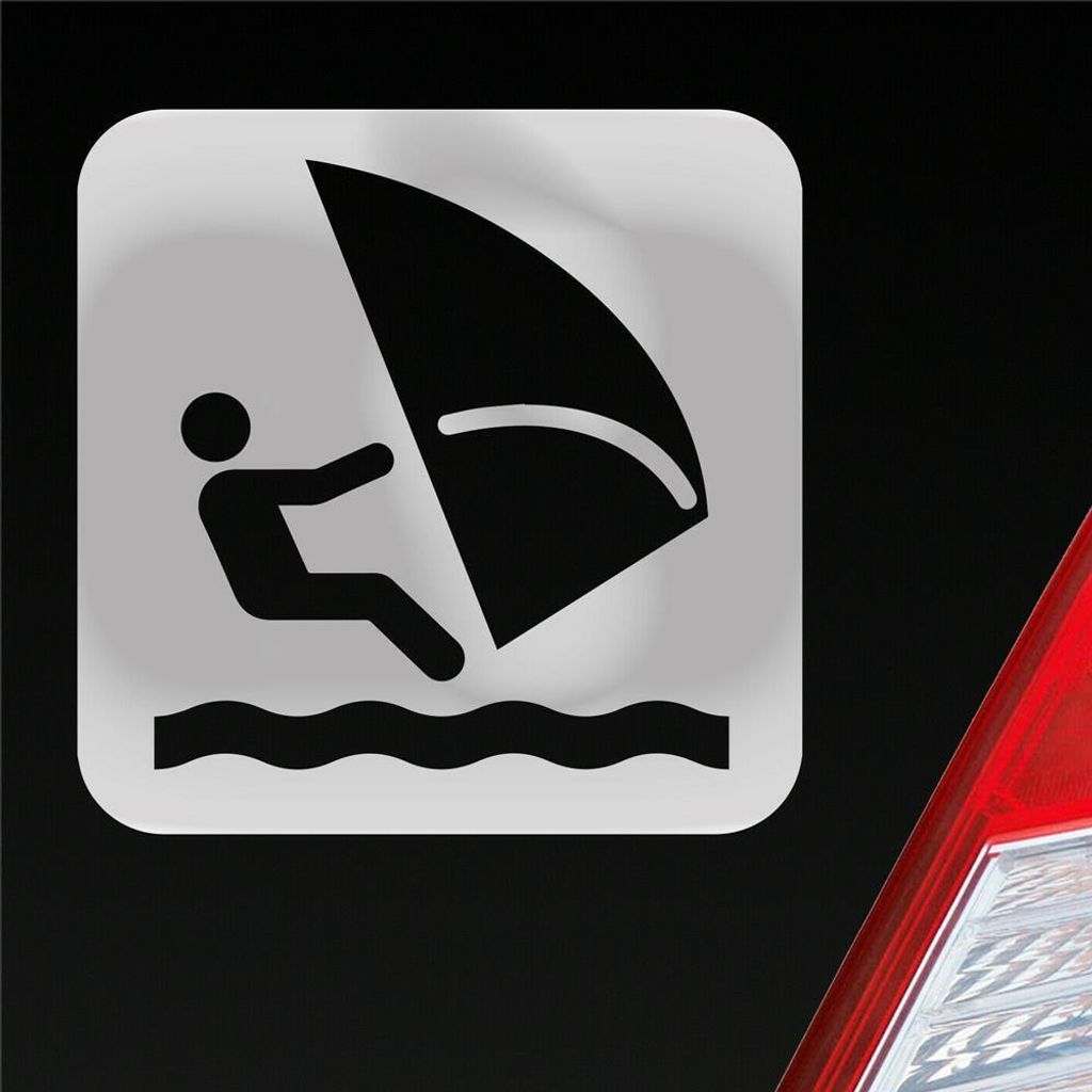 Auto Aufkleber Windsurfer Surfing Wind Surfer Kite Sport 10x10 cm Silber Sticker Heckscheibenaufkleber