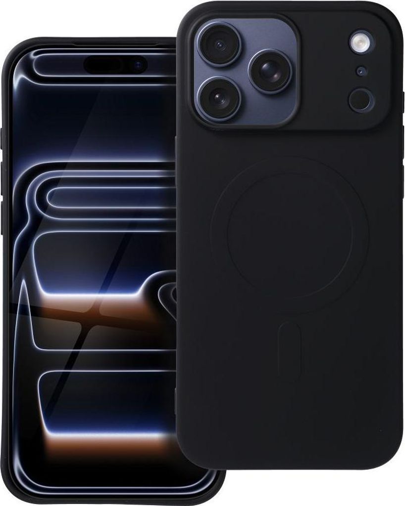 Case passend für iPhone 17 PRO MAX Silicone Mag Cover kompatibel mit MagSafe (big hole) black
