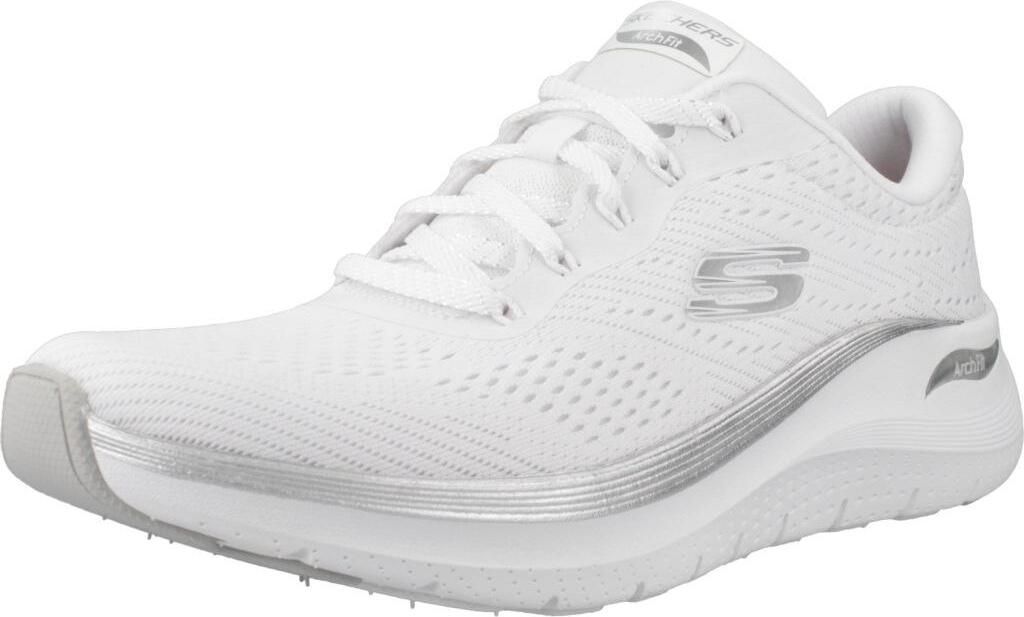Skechers Damen-Sneaker ARCH FIT 2.0 - GLOW THE DISTANCE Weiß-Silber, Farbe:weiß, EU Größe:35