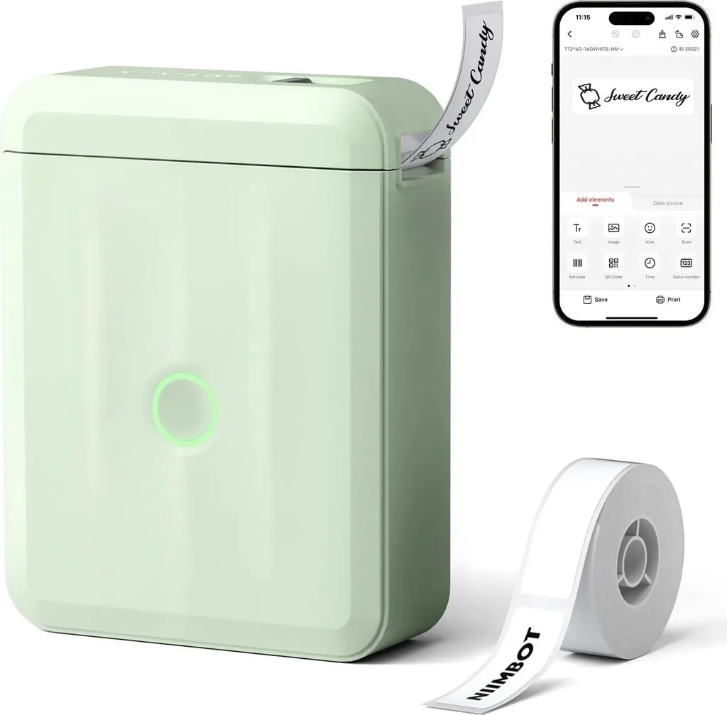 Niimbot D110_M Smart Green : Imprimante Étiquettes Bluetooth avec Rouleau