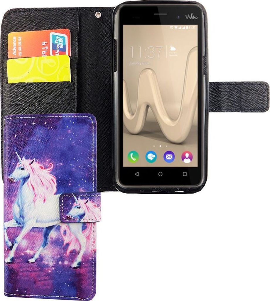 Handyhülle Tasche für Case Handy Wiko Lenny 3 Einhorn Magic