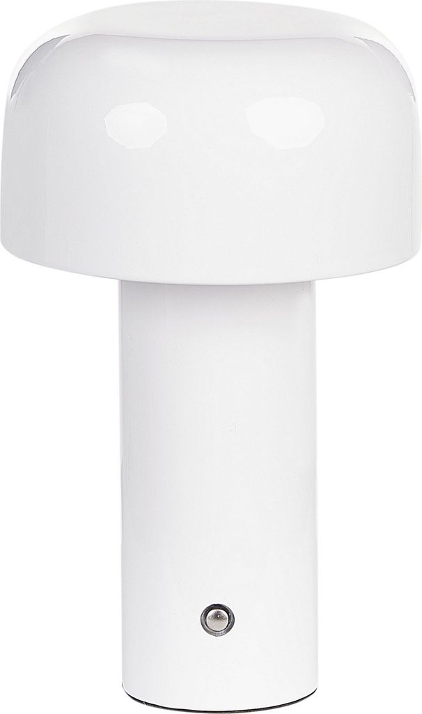 BELIANI Tischlampe Weiß Metall Kabellos Wiederaufladbar Akku Touch Funktion LED Dimmfunktion USB Kabel Indoor Outdoor Tischleuchte Schreibtischlampe