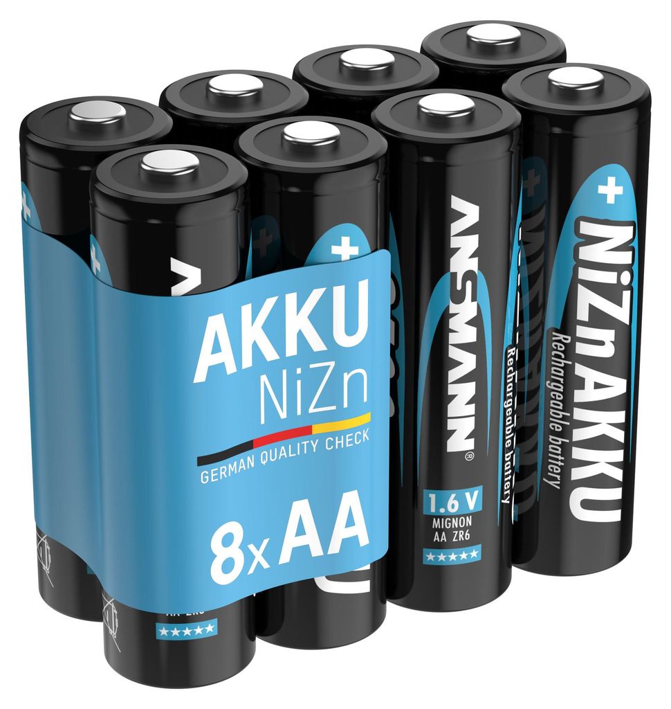 ANSMANN Akku Mignon AA 1500mAh 1,6V NiZn, 8 Stück Produktbild 