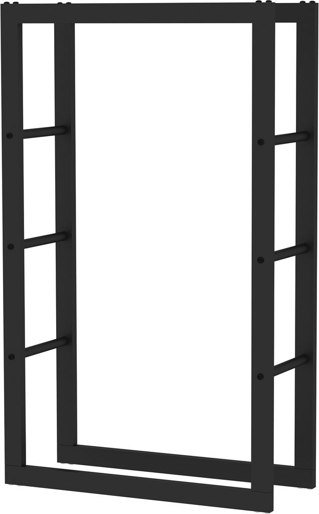 Toboli Kaminholzregal außen und innen, bis 150 kg Traglast, 100 x 25 x 60 cm, Brennholzständer aus pulverbeschichtetem Metall, Feuerholzregal fre...