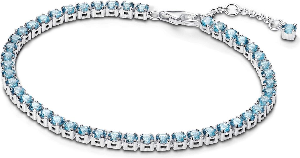 Pandora Funkelndes Blaues Tennisarmband 591469C03 Damenarmband, Armbandumfang:16cm