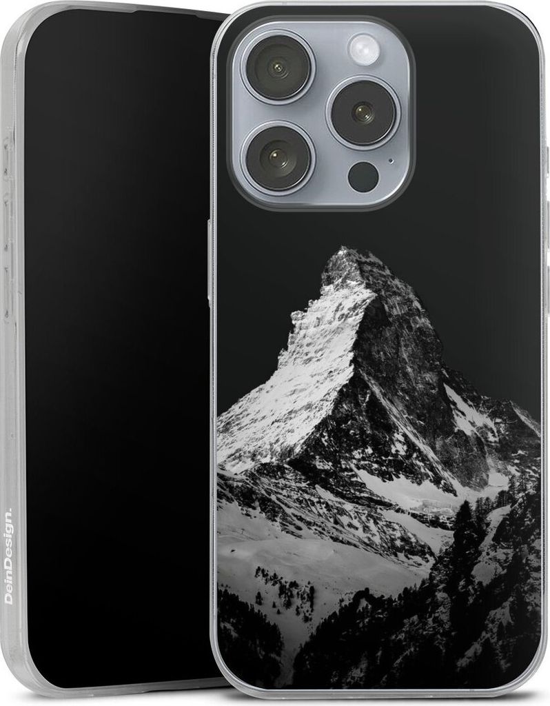 DeinDesign Slim Hülle für Apple iPhone 16 Pro Silikon Case Ultra Dünn Handyhülle Alpspitze Berg Schnee