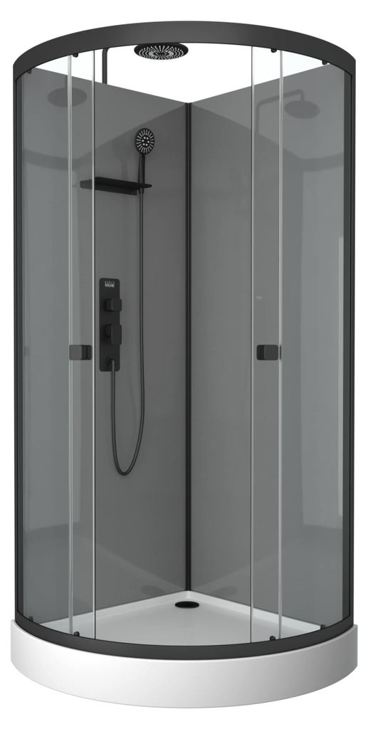 Dusche Komplett Marwell Komplettdusche Grey Style Round Produktbild 