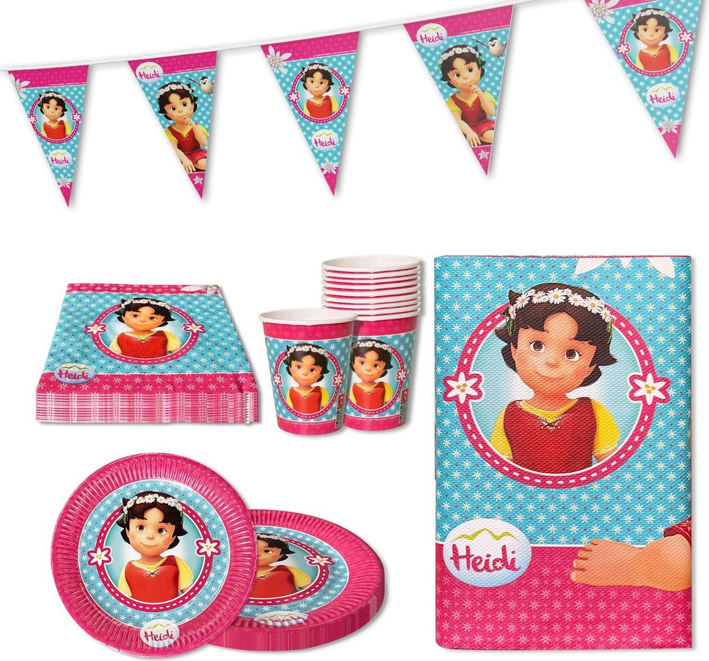 Heidi 42-tlg. Party Set – Geburtstag Deko mit Bechern Produktbild 