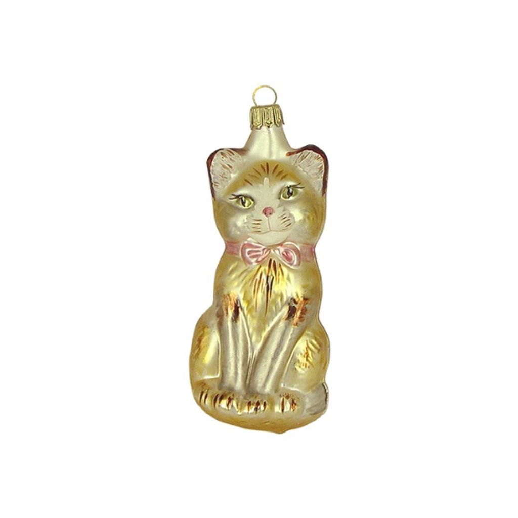 Haberland Christbaumschmuck,-kugel - Große Katze bernstein matt 12 cm