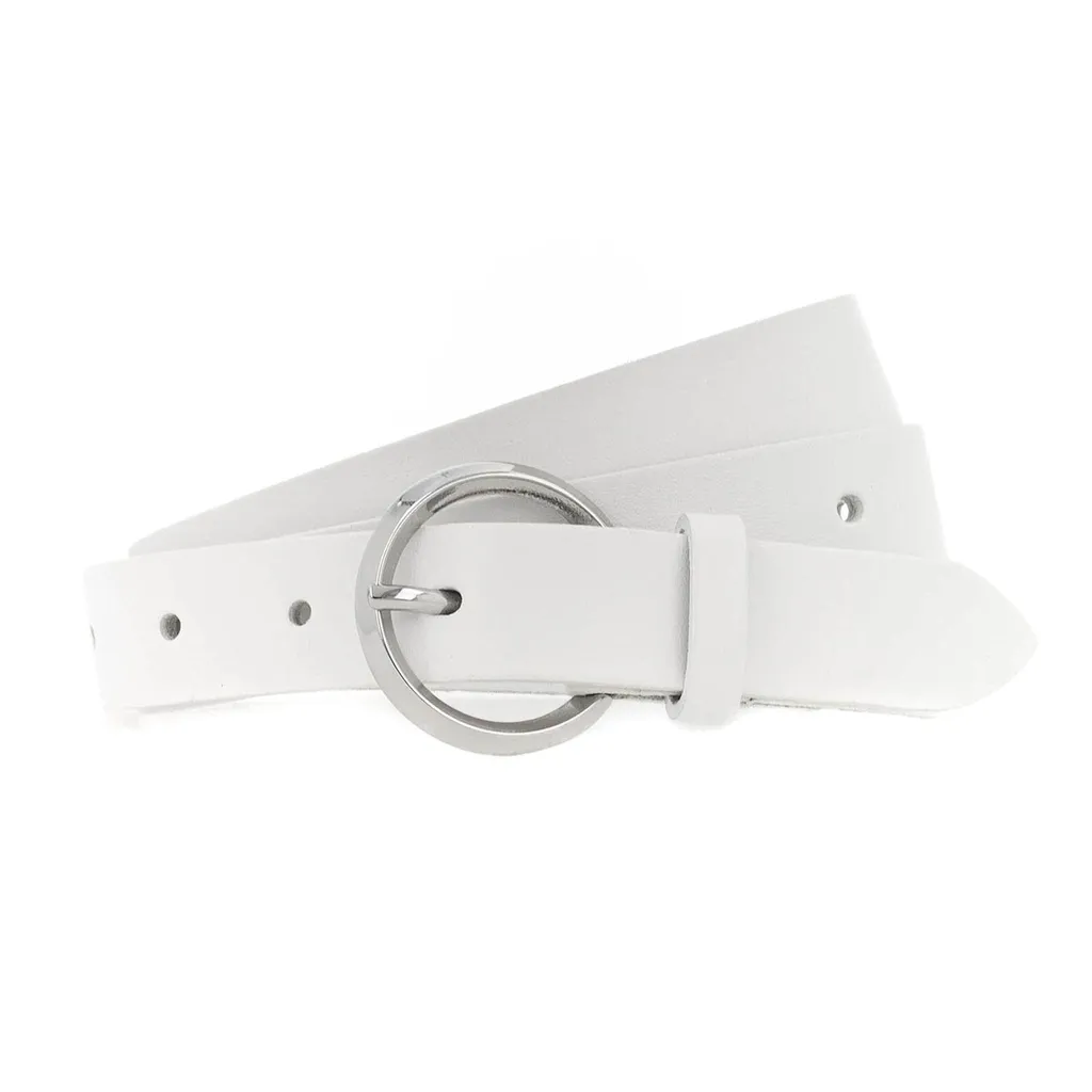 Vanzetti Cintura in Vita 25mm Leather Belt W95 White - Must-Have Estate