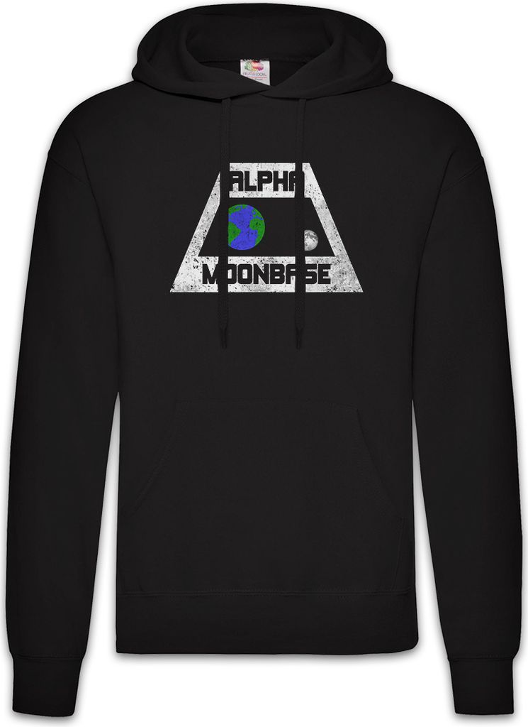 Urban Backwoods Vintage Alpha Moonbase Logo, Herren Hoodie, Farbe: Schwarz, Größe: 5XL