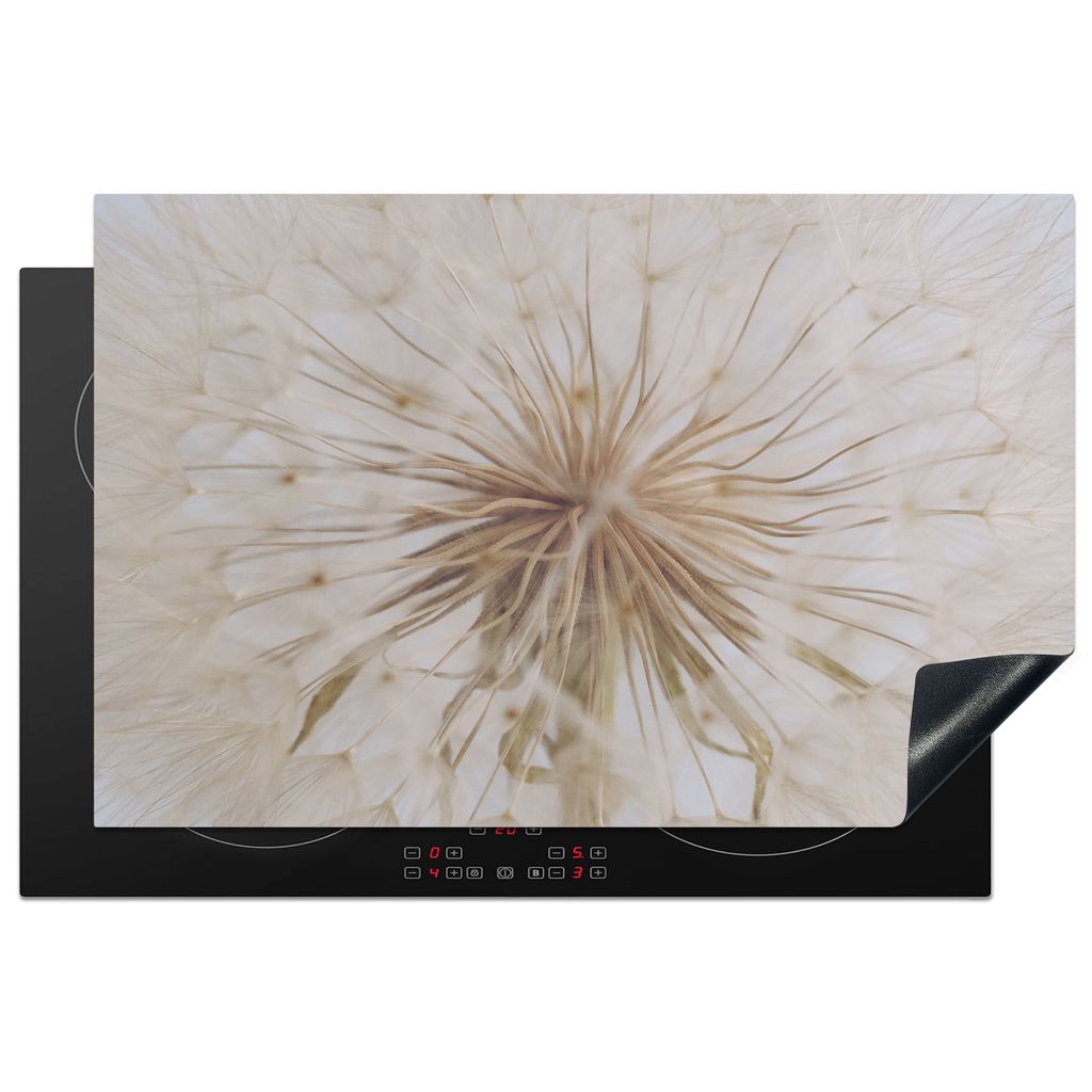 KitchenYeah Herdabdeckplatte Blumen - Löwenzahn - Entwurf , 81x52cm, Küche Deko, Glaskeramikkochfeld Herdabdeckung, Abdeckplatte fùr Kochfeld