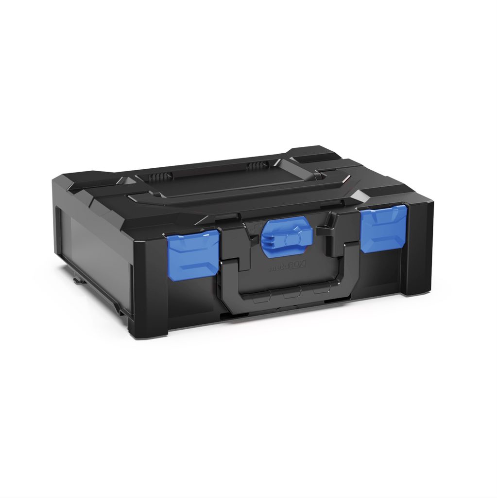 Werkzeugkoffer MetaBox M | HxBxT 14,5x34,5x45cm | 15 Liter | Mit Deck- & Frontgriff | ABS-Kunststoff | Verschlüsse Blau | Werkzeugkoffer, Transpor...