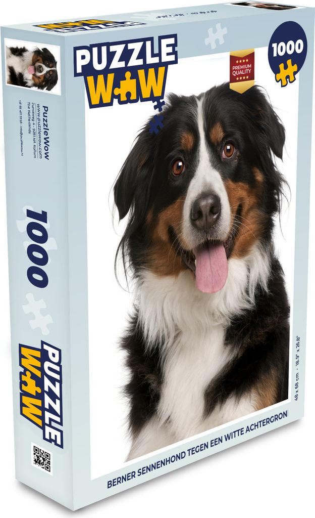 MuchoWow Puzzle 1000 Teile Berner Sennenhund vor einem weißen Hintergrund - Spielzeug - Alt und Jung - Spiele - Puzzeln