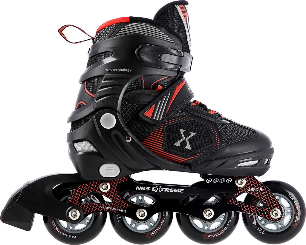 Na9080 Schwarz/rot Größe M (35-38) Inliner Nils Extreme