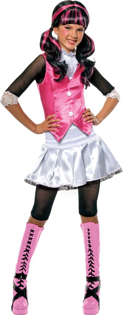 Original Lizenz Monster High Draculaura Kostüm Schwarz Pink Produktbild 