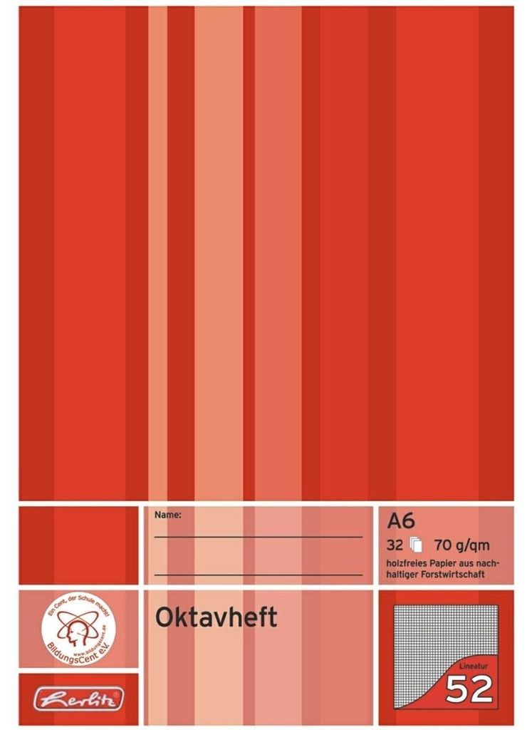Herlitz 413633, Mehrfarbig, A6, 32 Blätter, 70 g/m², Produktbild 