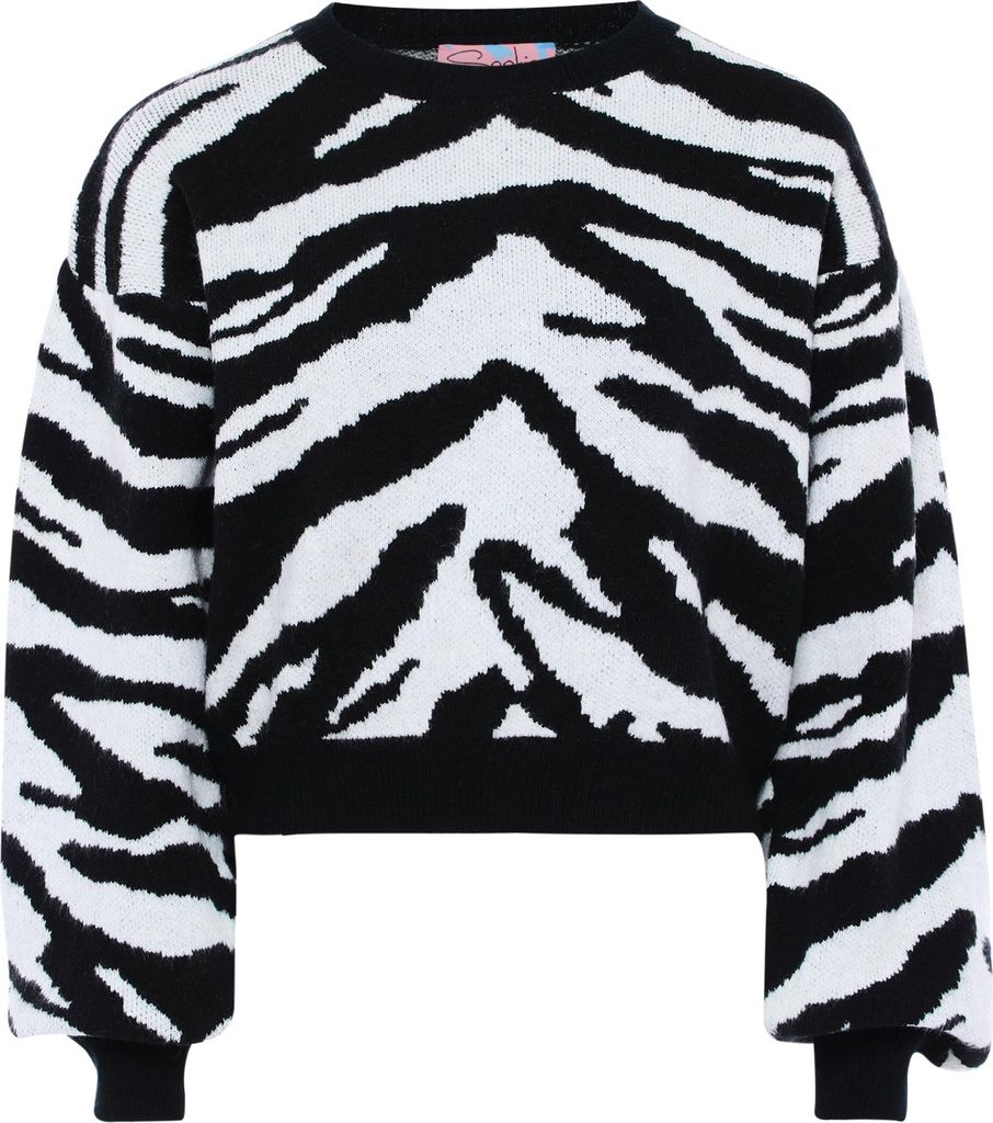 Sookie damen pullover - schwarz wollweiss, XS/S