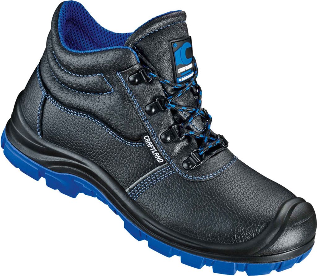 Craftland S3 *SALDUS* SCHNÜRSTIEFEL Arbeitsschuhe in Übergrößen Schwarz 33171 große Unisexschuhe, Größe:42