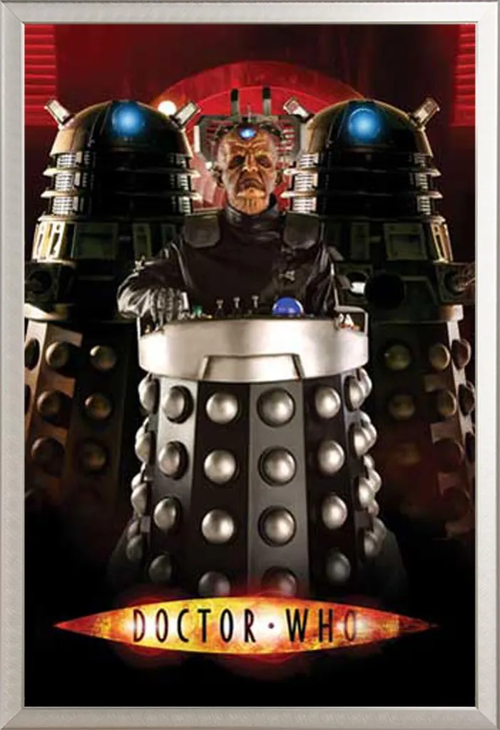 Maxi Poster Davros Doctor Who Cornice Argento Alluminio Shinsuke
