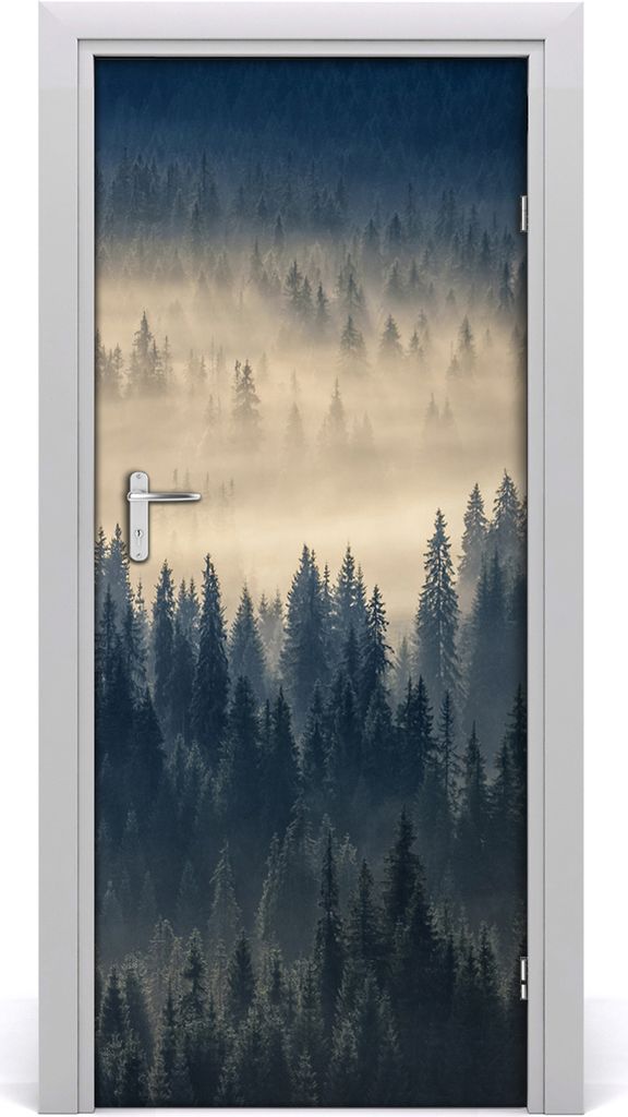 Tulup Türaufkleber 85x205 cm Dekorative Aufkleber Selbstklebend Wasserdichte Tapete Abnehmbar Schlafzimmer Wohnzimmer Wohnkultur - Nebel über Wald
