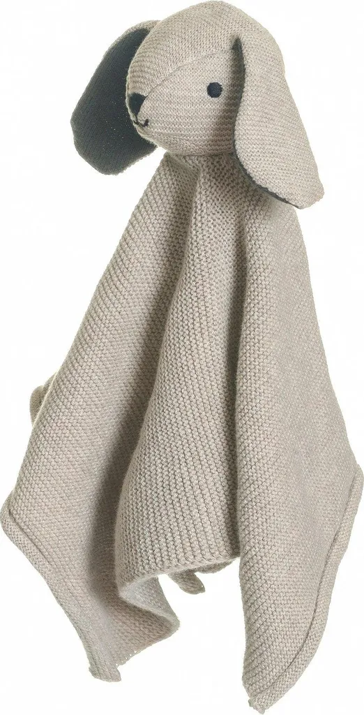 Doudou bébé chien en coton bio 27 cm - Compagnon de sommeil doux