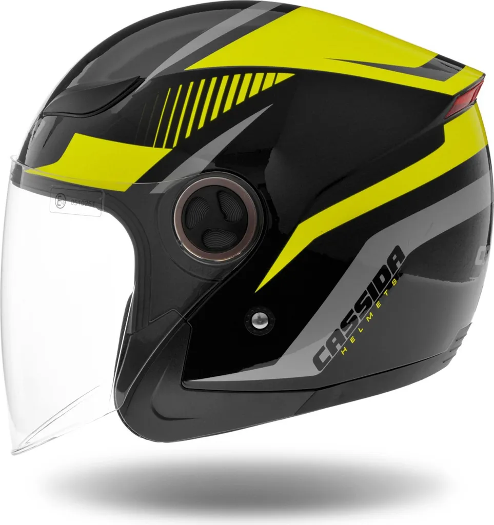 Casque Moto Jet Reflex CASSIDA Coloris Fluo Taille S pour Ville et Route