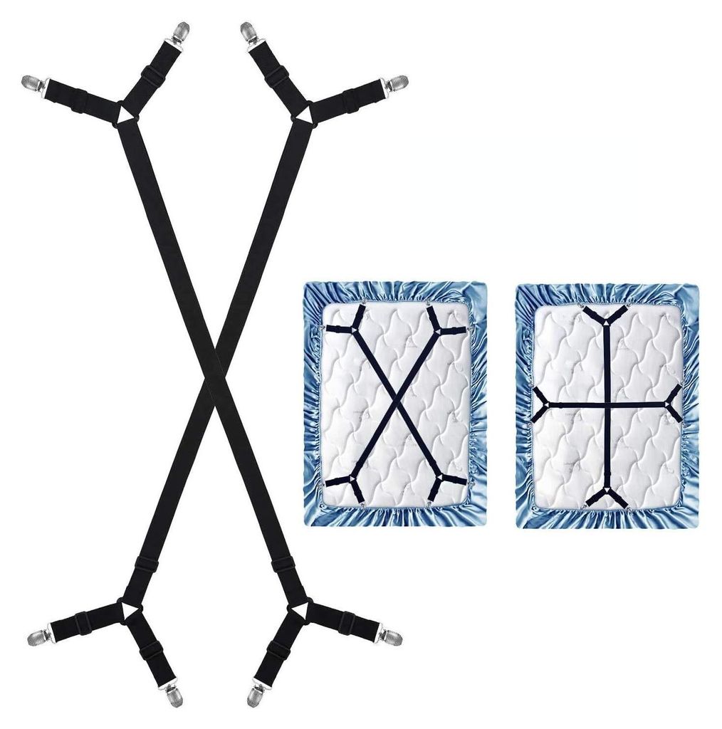 2 Stück Verstellbare Elastische Bettlakenspanner | Produktbild 