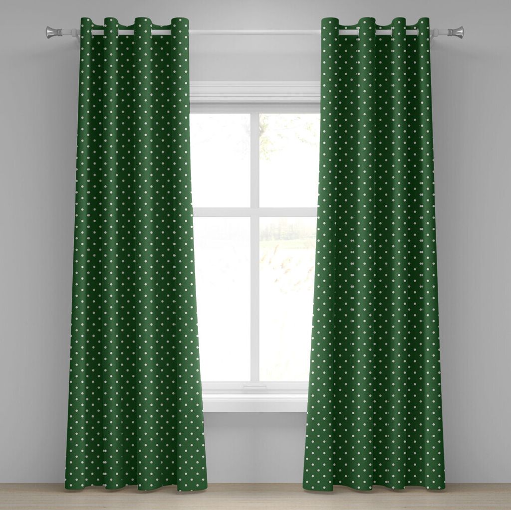ABAKUHAUS Weihnachten Ösenvorhang, Retrostil-Tupfen-Muster in Weihnachten Noel Colors auf traditionelle Mode, Dekorative 2-Panel-Fenstervorhänge,...