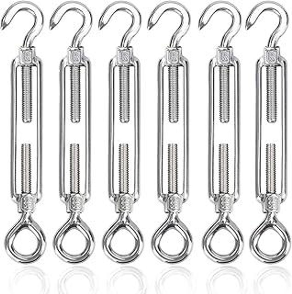 M4 Spannschloss Seilspanner Edelstahl 304 Drahtseil Spanner Spannschlösser mit Haken und Öse Verstellbare Drahtseilspanner für Sonnensegel Rankh...