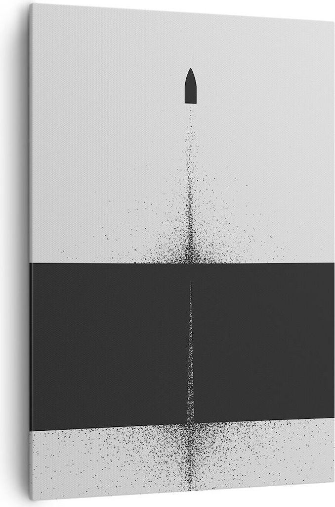 Bild auf Leinwand - Leinwandbild - Einteilig - Kugel Schwarzweiß Modern - 70x100cm - Wand Bild - Wanddeko - Wandbilder - Leinwanddruck - Wanddekor...