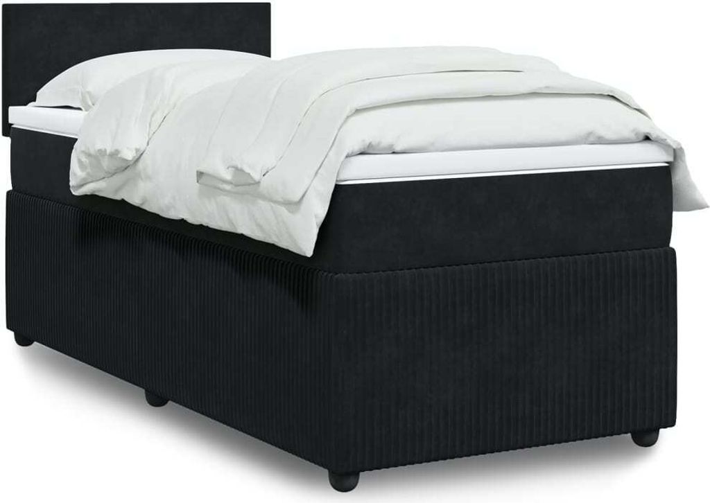 Maison Exclusive - Boxspringbett mit Matratze Schwarz 90x190 cm Samt