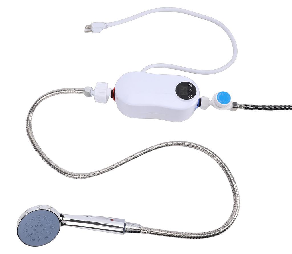 Mini-Durchlauferhitzer – Elektrischer Durchlauferhitzer mit LED-Touchscreen-Temperaturregelung (30–55 °C), wasserdicht (IPX4), einfache Instal...