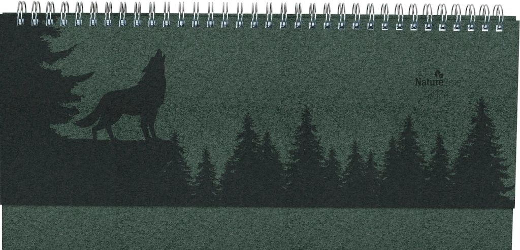 Tisch-Querkalender Nature Line Pine 2024 - Tisch-Kalender - Büro-Kalender quer 29,7x13,5 cm - 1 Woche 2 Seiten - Umwelt-Kalender - mit Hardcover