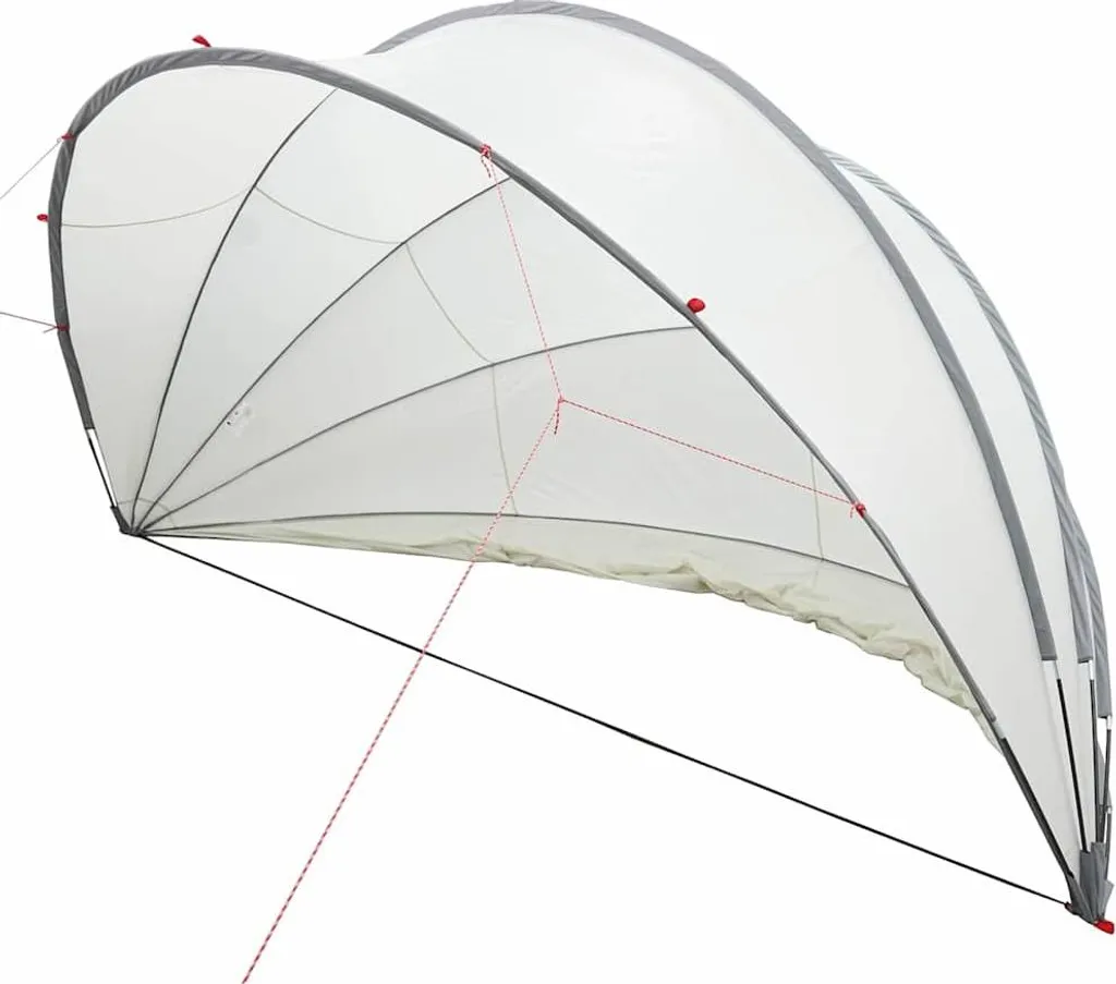 Dôme de Piscine Grand Format 430 cm en Tissu Anti-UV Gris et Orange