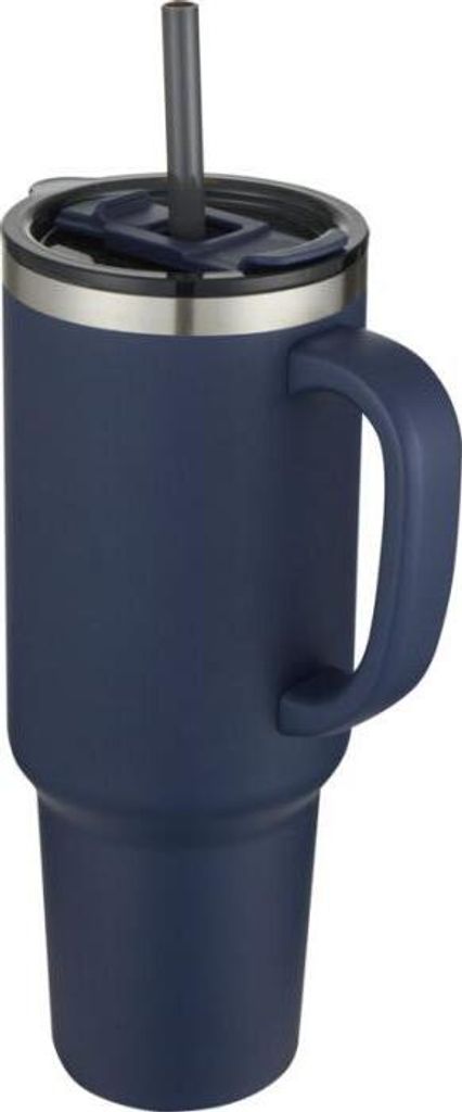 Becher mit Strohhalm "Sydney", Vakuum-isoliert, 1200ml PF4479 (Einheitsgröße) (Marineblau)