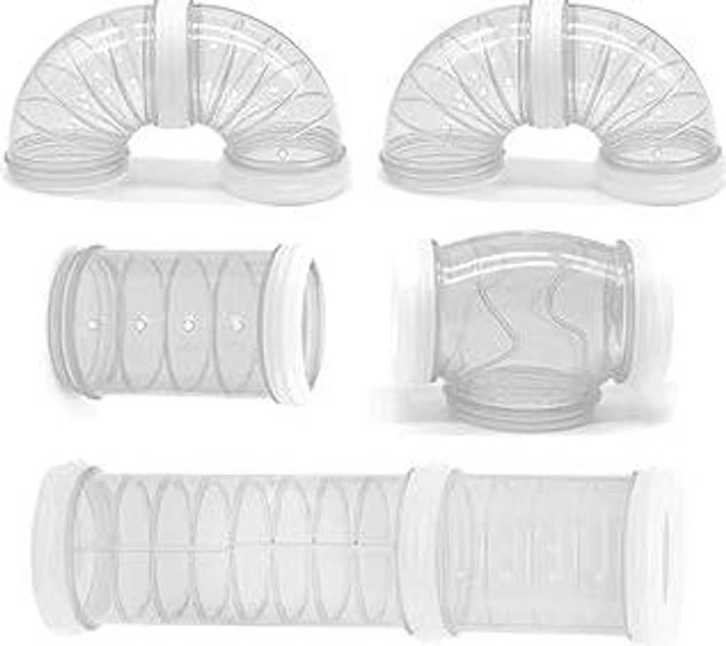 VASANA 8 Teile/Satz Hamster Rohr Set Externes Rohr Set Transparent Hamsterkäfig Zubehör Hamster Spielzeug DIY Kreative Verbindung Tunnel Track