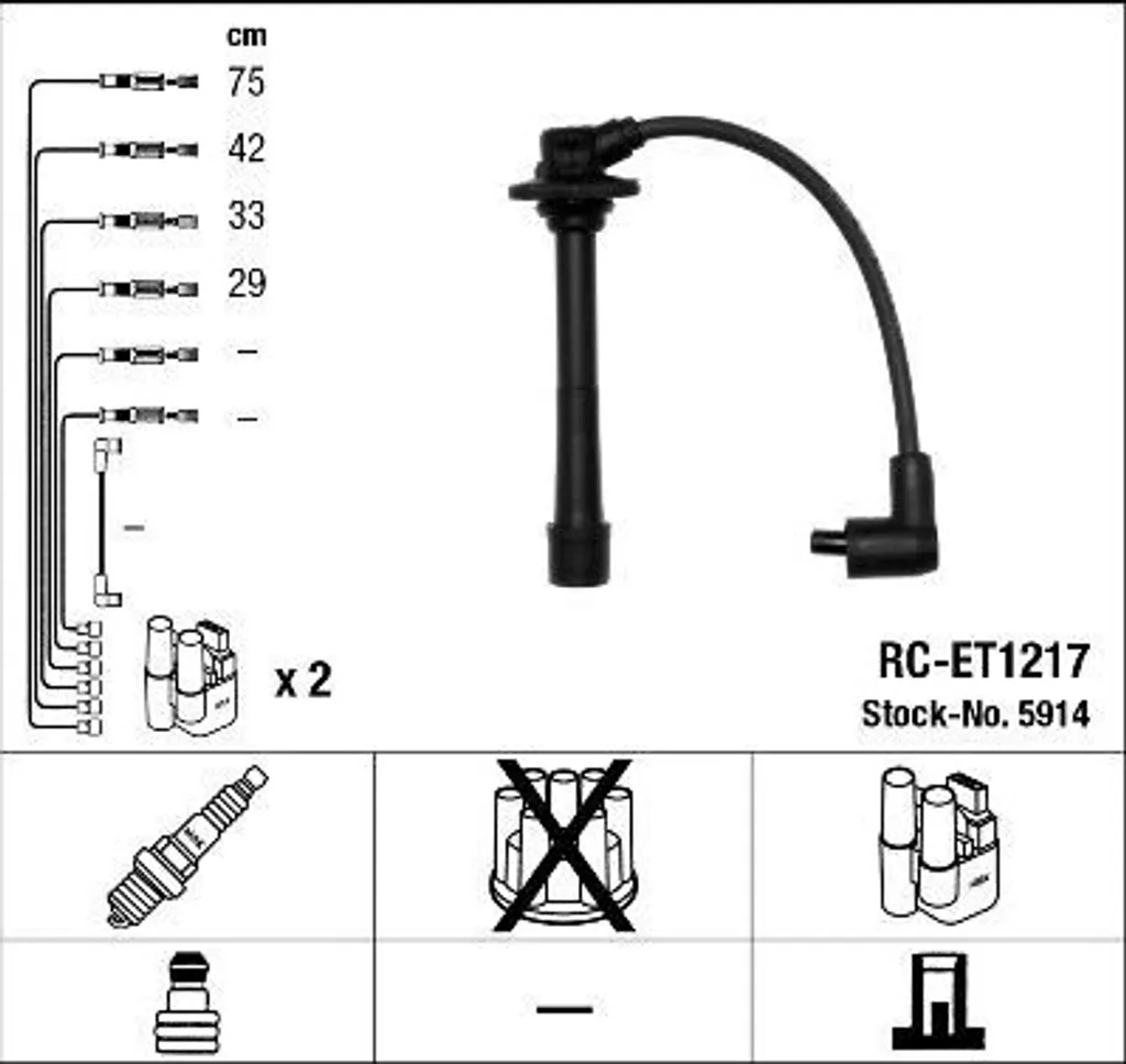 Offerta Set Cavi Accensione NGK 5914 per Toyota Avensis 9008091127