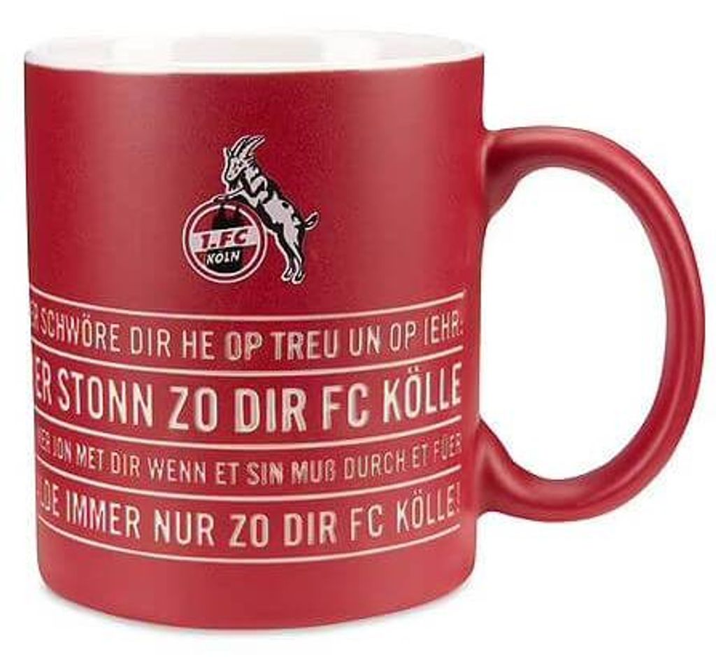1. FC Köln Tasse Hymne rot geprägt Produktbild 