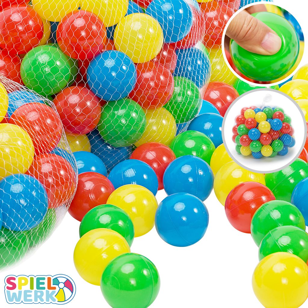 150 Bälle Kinderbälle Bunte Spielbälle Bällebad Spielzelt Spielhaus Spielwerk 