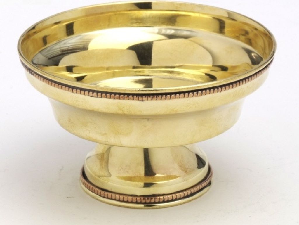 Räucherschale mit Perlrand Messing Gold Ø 10 cm für Räucherkohle