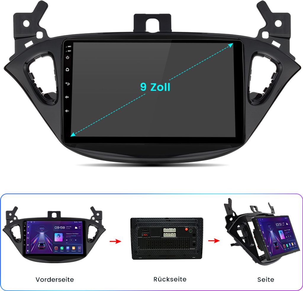 Autoradio Android 10" 4+64G Pour Opel Vivaro A / Renault Trafic II / Nissan Primastar 2010-2014 | CarPlay/Android Auto Sans Fil, GPS, Caméra Recul