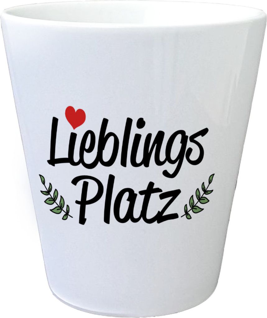 Lieblingsplatz Blumentopf mit Herz und Verzierung