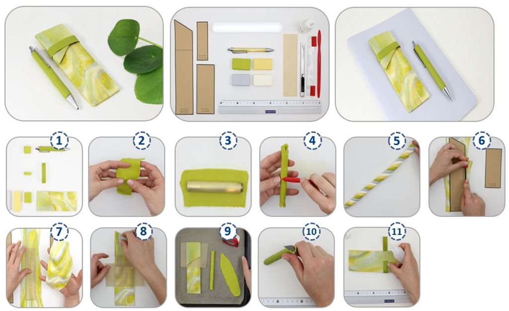 FIMO EFFECT LEATHER Modellier-Set Stifteetui ofenhärtend