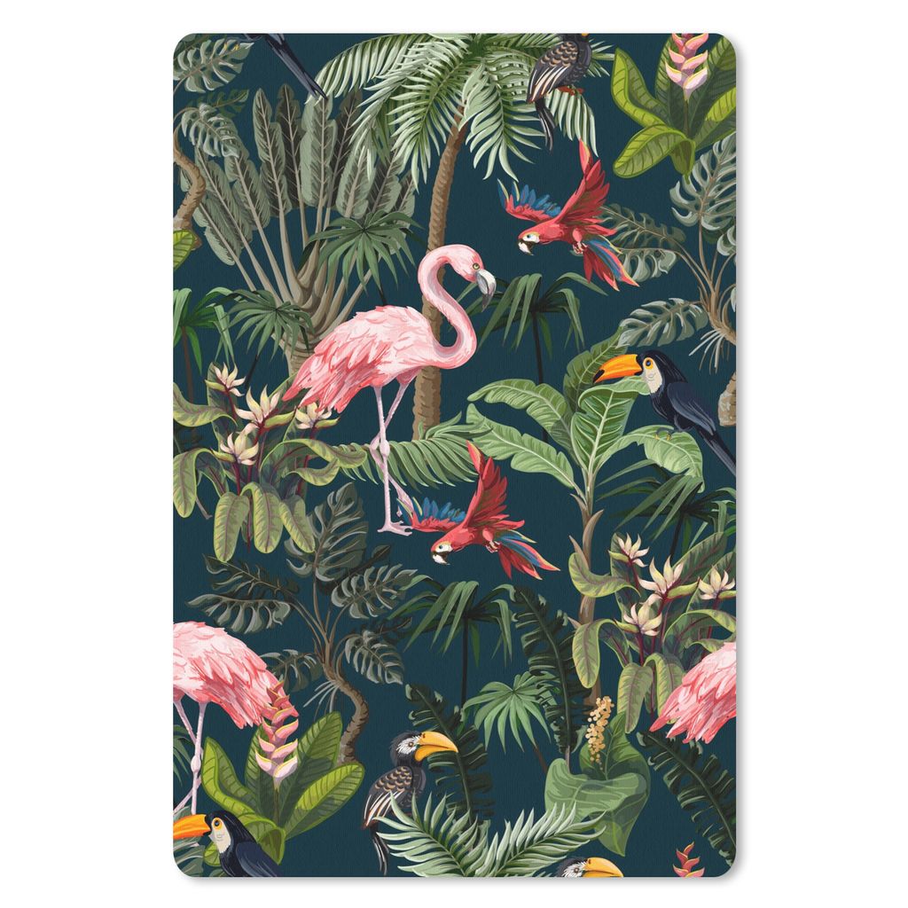 MuchoWow Mauspad Mousepad Jungtiere - Muster - Kinder - Flamingo - Papagei - Kinder 40x60 cm - Mousepads - Maus Mat - Pad - Mausunterlage - Schre...