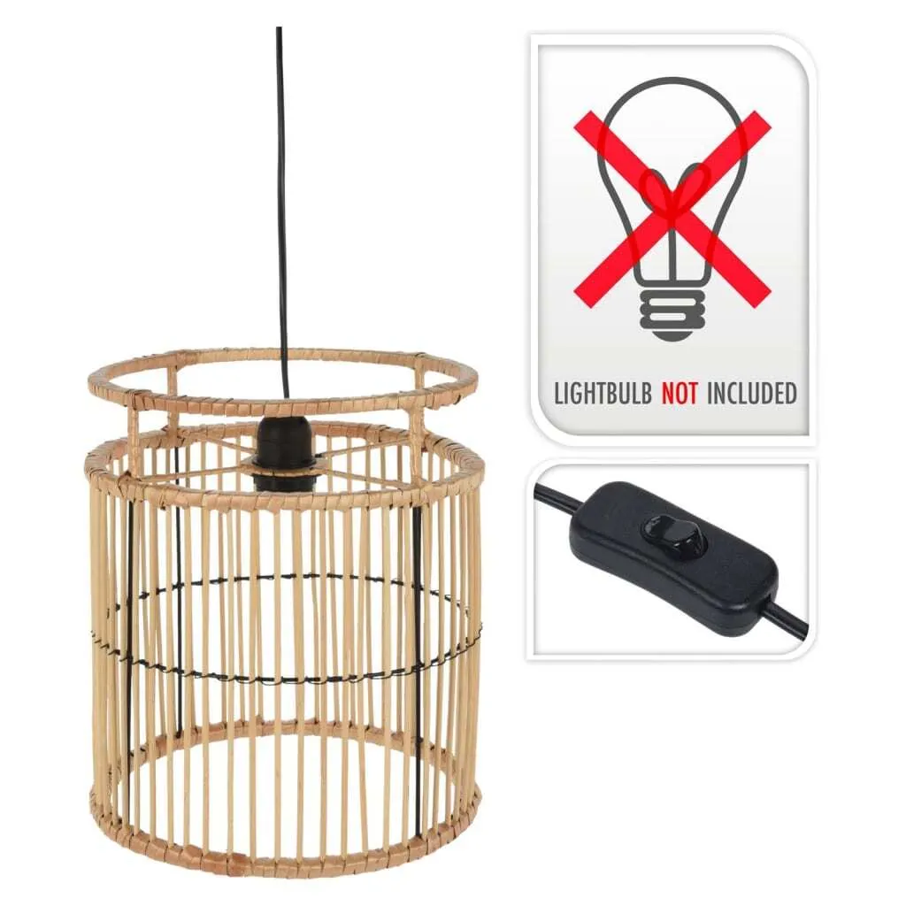 H&S Collection Lampe à suspendre nature en bambou tressé bohème