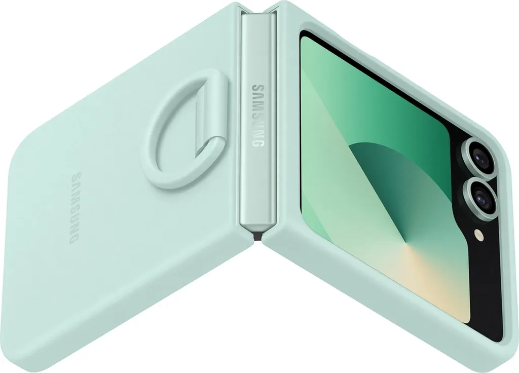 Cover Silicone Samsung Galaxy Z Flip6 Menta EF-PF741TMEGWW con Anello - 9