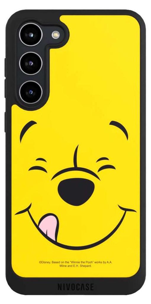 NIVOCASE Handyhülle für Samsung Galaxy S23+ Hülle NIVOpure Case Schwarz Disney Offizielles Lizenzprodukt Winnie Puuh